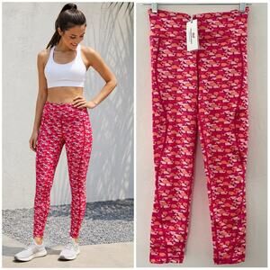 Vineyard Vines Performance Leggings XS Pink Pockets UPF30 Coastal Athletic NEW